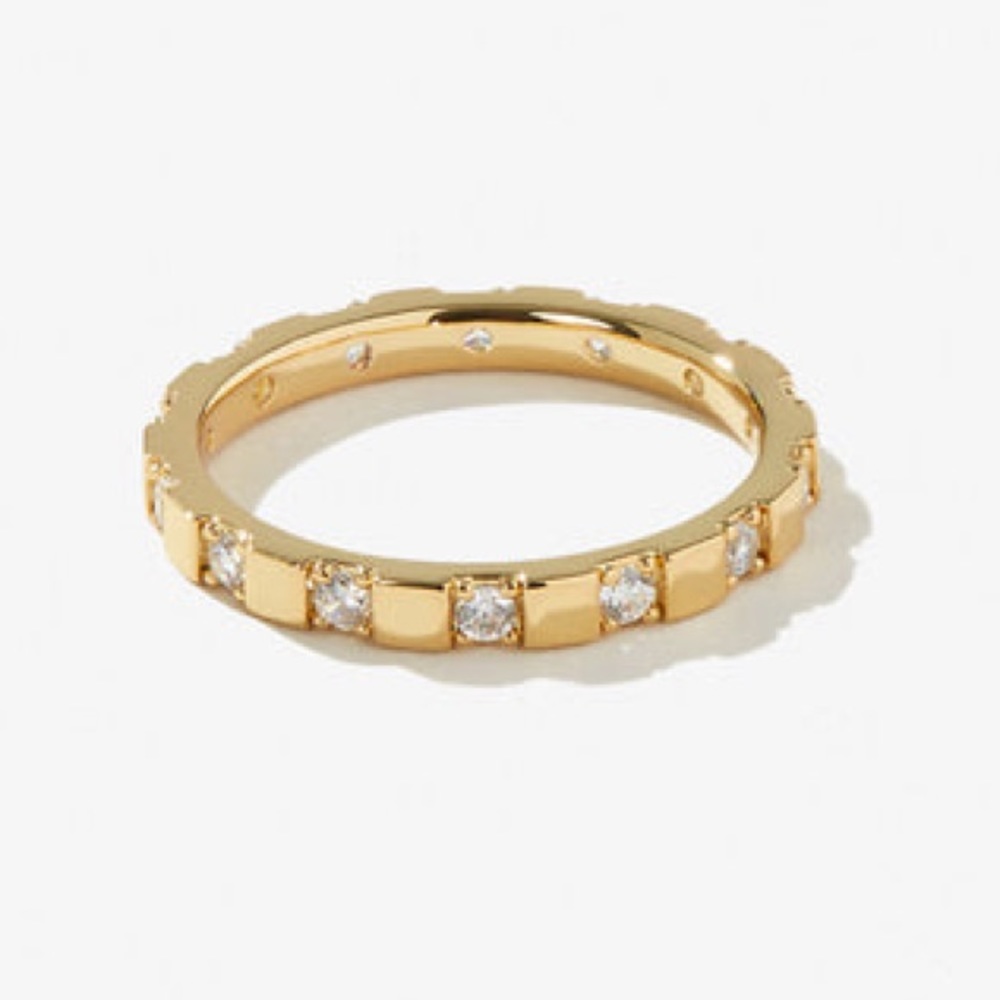 14k Yellow Gold Plated Band Layering Ring Size 6